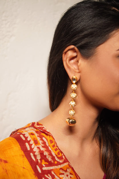 Diamond Studded Drop Earrings 