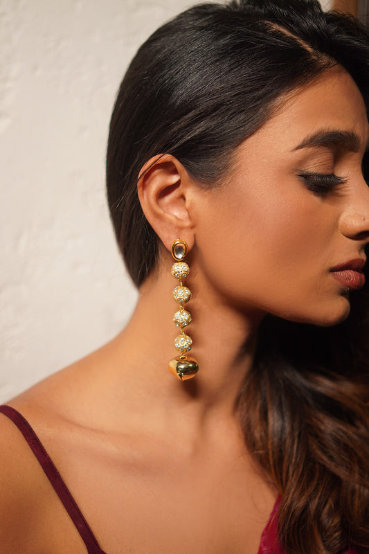Diamond Studded Drop Earrings 
