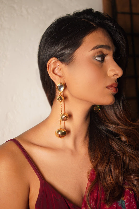 Cascading Ghungroo Drop Earrings 