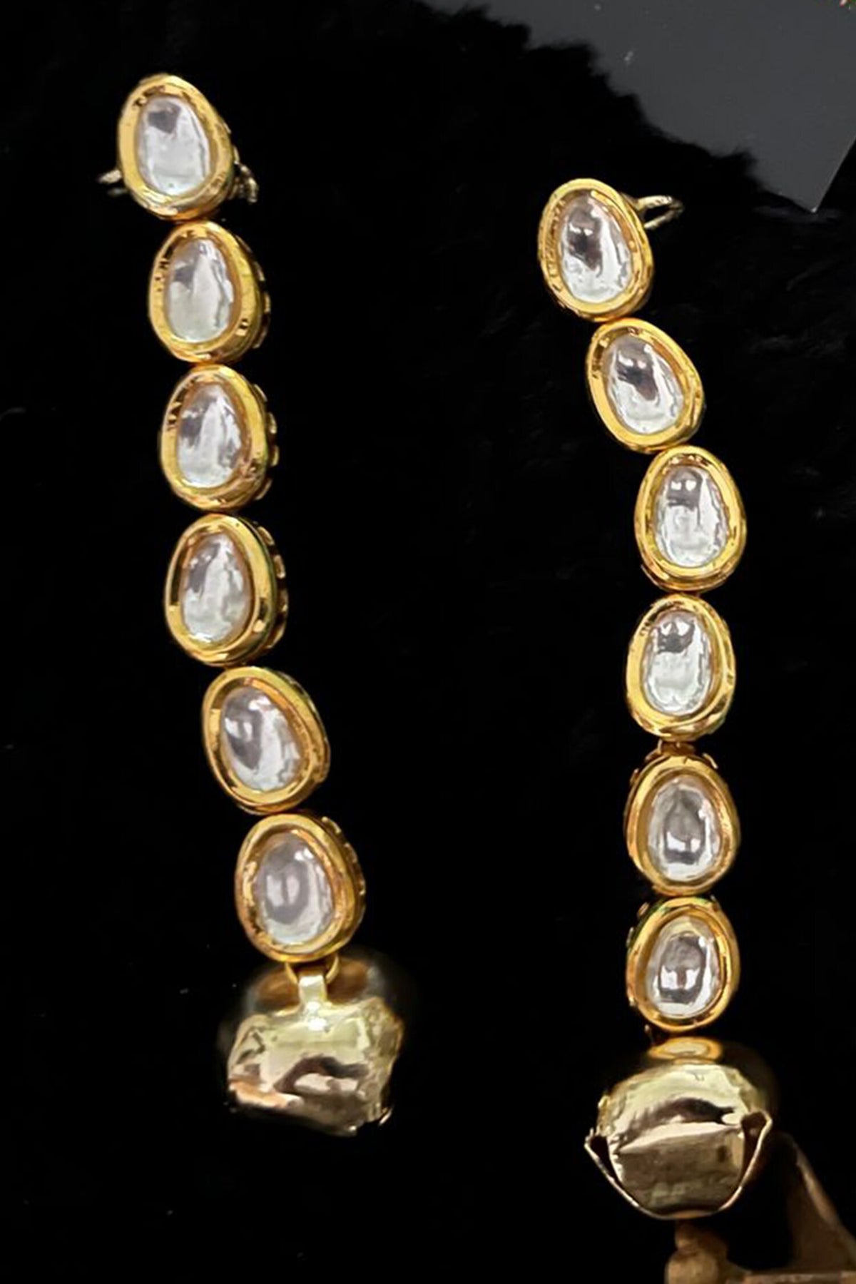 Gold Kundan Embellished Ear Cuffs 