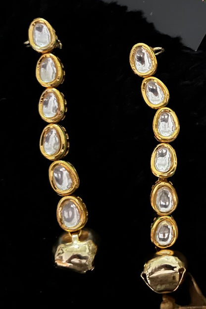 Gold Kundan Embellished Ear Cuffs 
