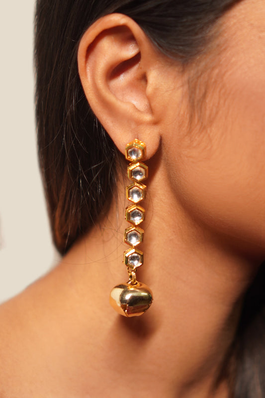 Kundan Ghungroo Drop Earrings 