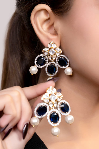 Moissanite Floral Danglers 
