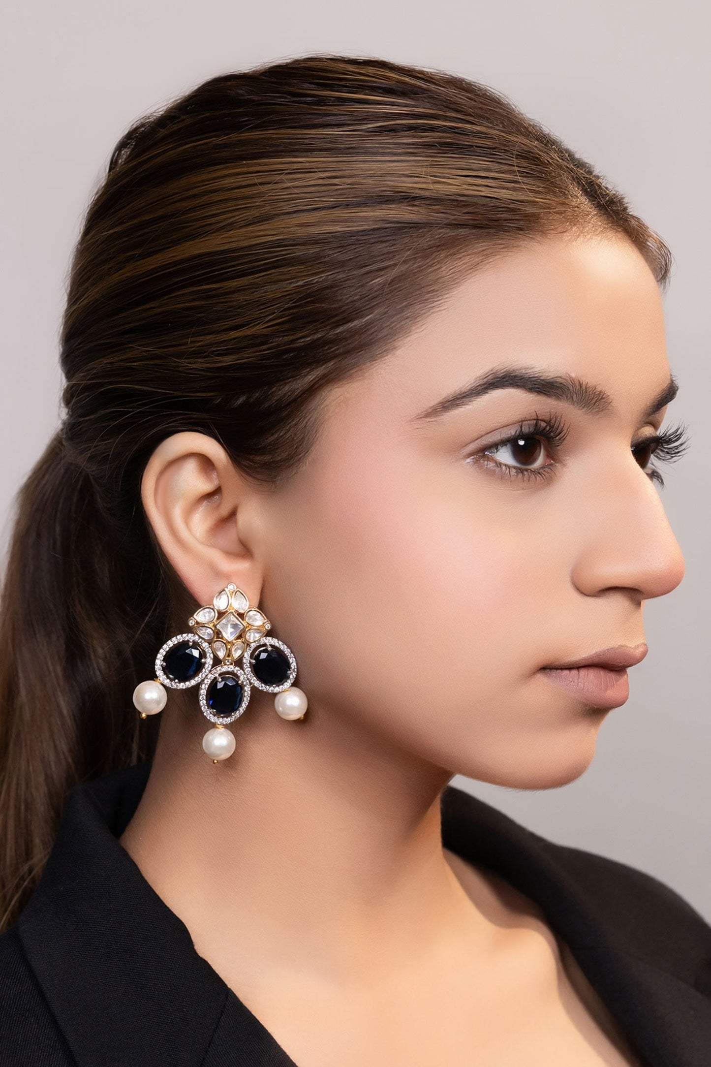 Moissanite Floral Danglers 