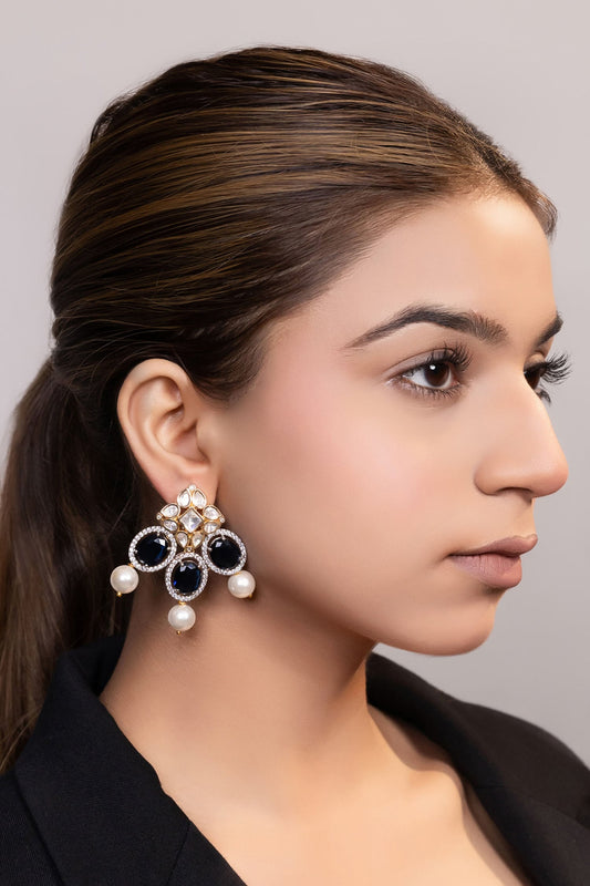 Moissanite Floral Danglers 
