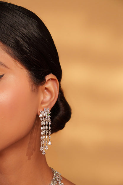 Double Layered Necklace Set with Earrings 