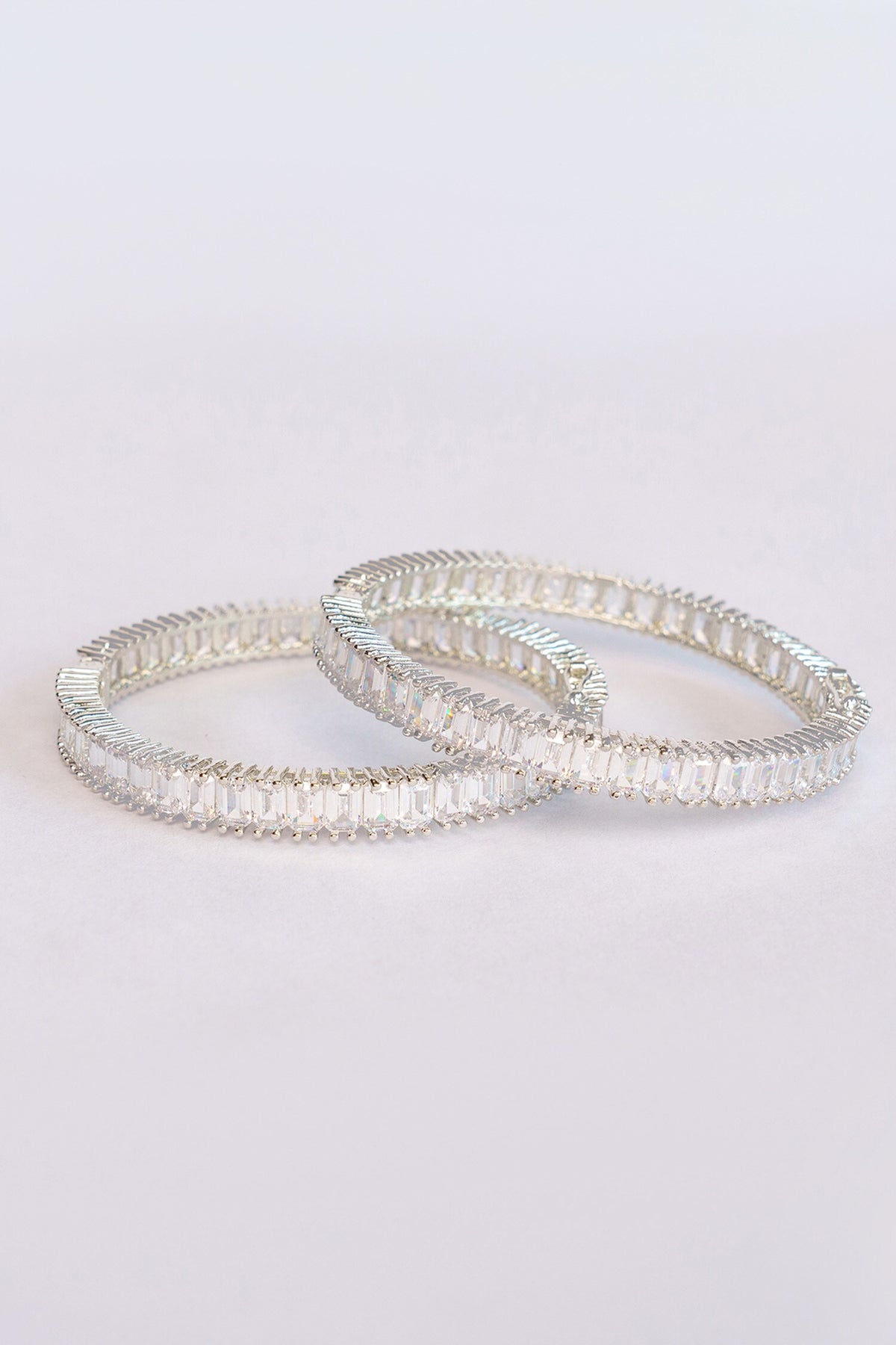 Faux Diamond Embellished Bangles Set 