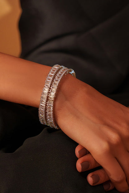 Faux Diamond Embellished Bangles Set 