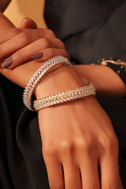 Faux Diamond Embellished Bangles Set 