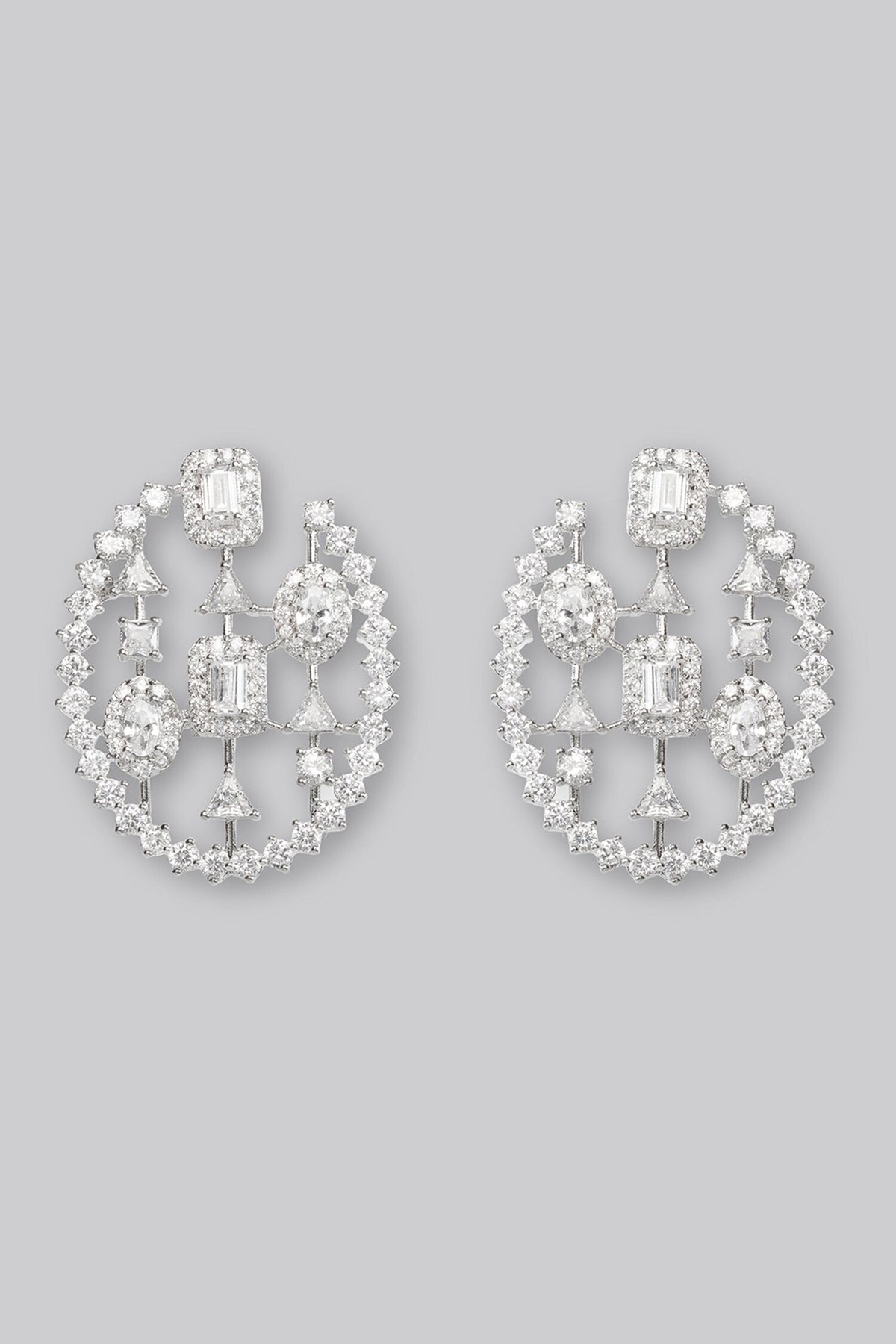 Faux Diamond Embellished Stud Earrings 