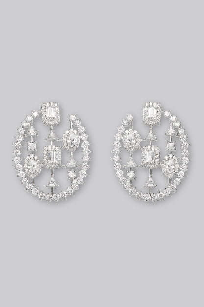 Faux Diamond Embellished Stud Earrings 