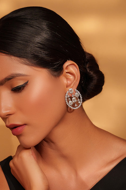 Faux Diamond Embellished Stud Earrings 