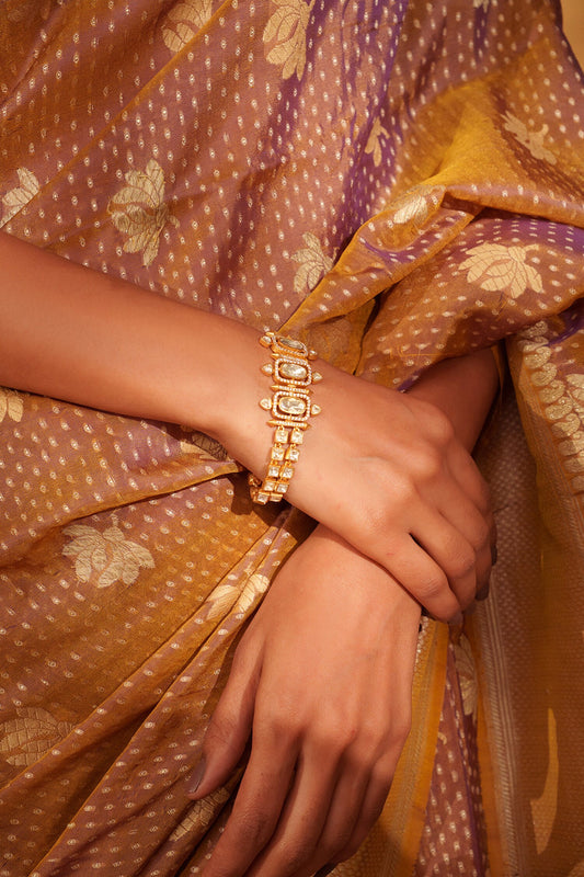Gold Moissanite Geometric Bracelet 