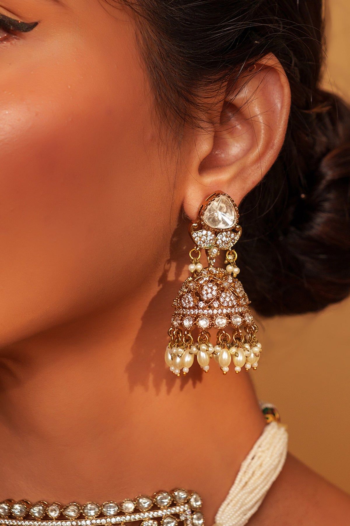 Floral Kundan Polki Choker & Earring Set 