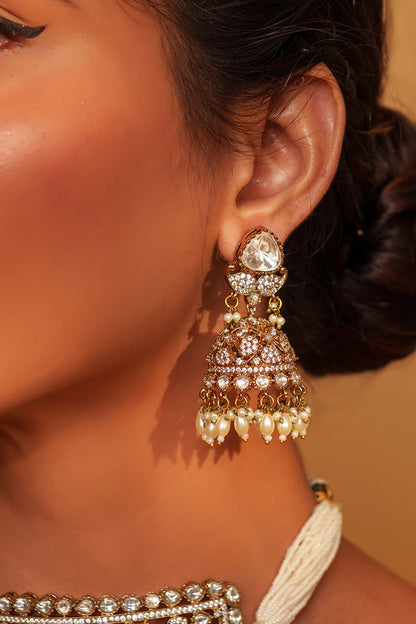 Floral Kundan Polki Choker & Earring Set 