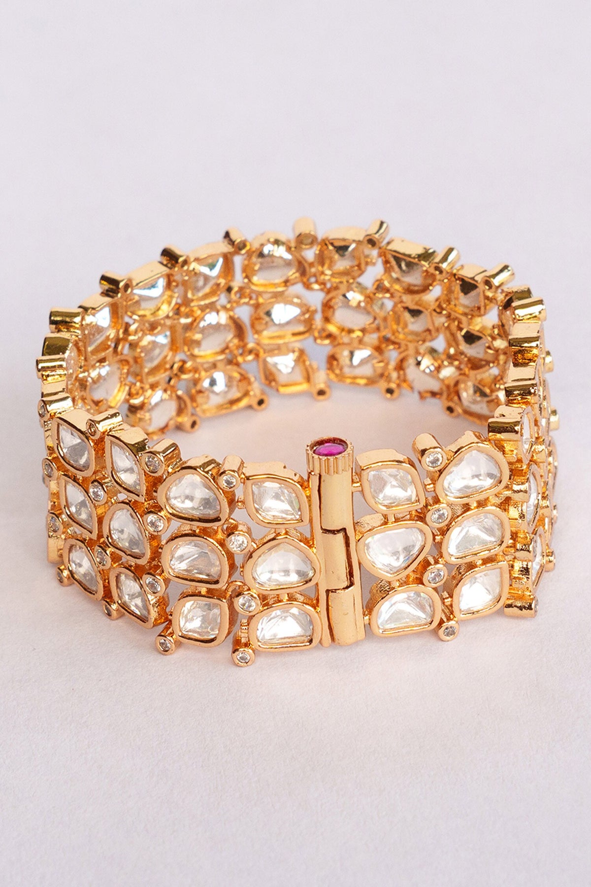 Gold Polki Kundan Embellished Bracelet 