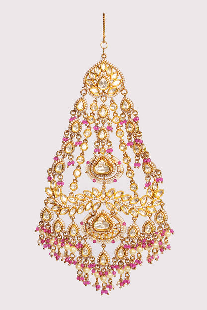 Gold Two Tone Kundan Passa 