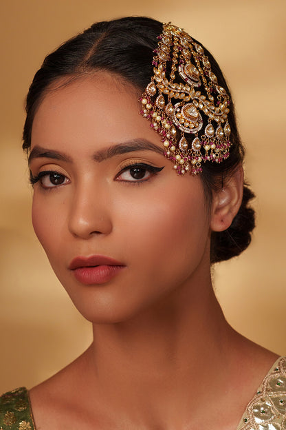 Gold Two Tone Kundan Passa 