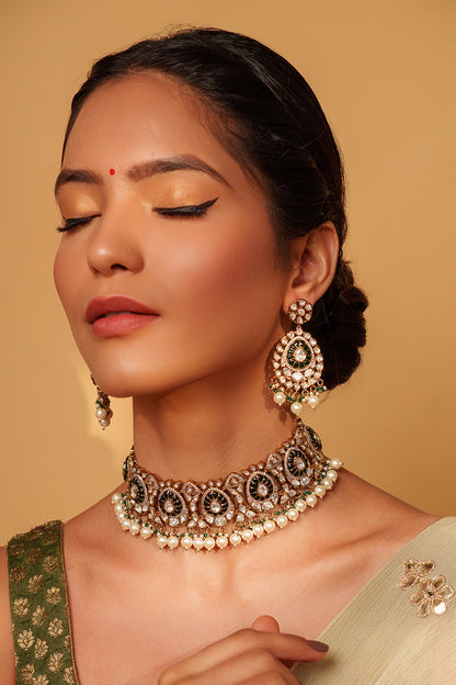 Floret Cutwork Choker Set 