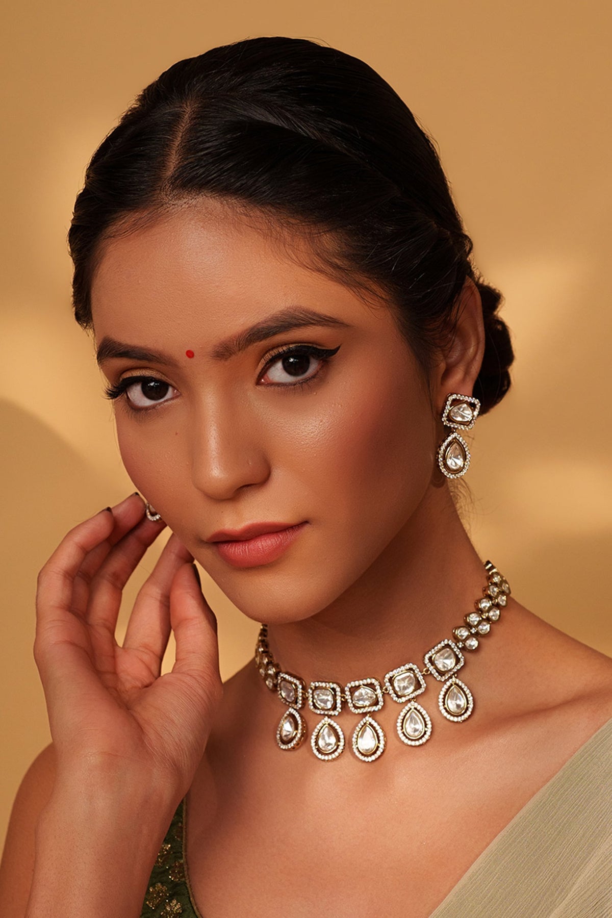 Geometric Polki Kundan Choker Set 