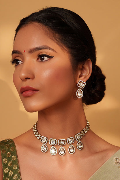Geometric Polki Kundan Choker Set 
