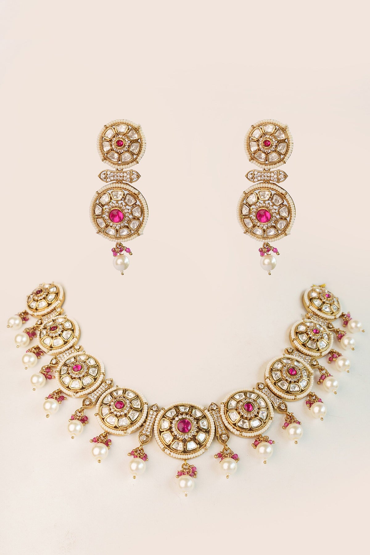 Floret Cutwork Choker & Earrings Set 