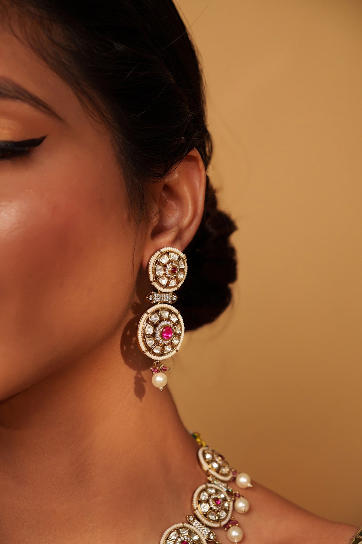 Floret Cutwork Choker & Earrings Set 