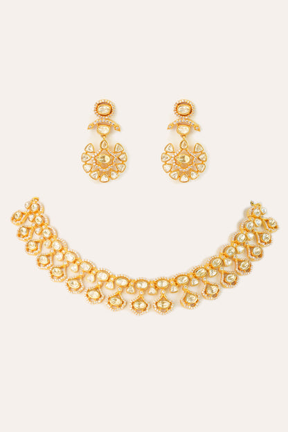 Floral Drop Moissanite Choker Set 