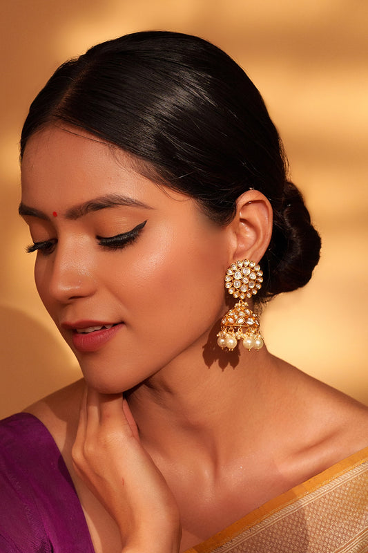 Kundan Stone Gold Danglers 