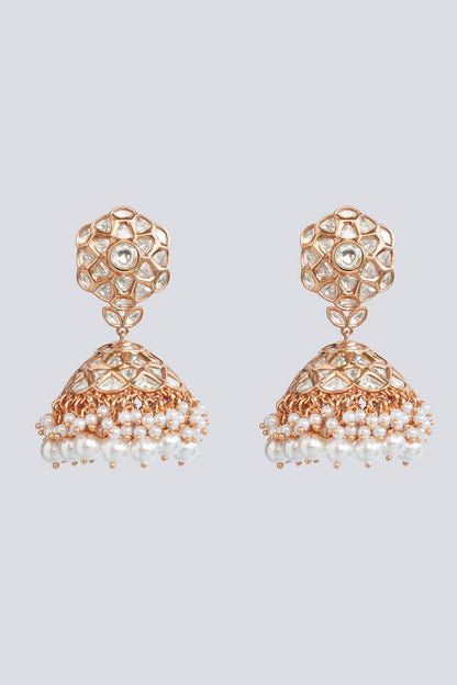 Kundan Stone Embellished Jhumkas 