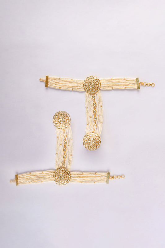 Kundan Polki Studded Haathphool Set 