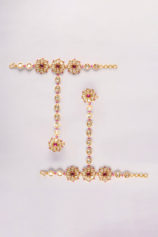 Kundan Polki Studded Haathphool Set 