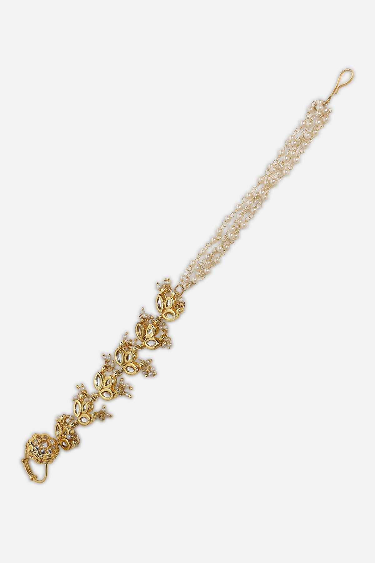 Embellished Gold Plated Hathphool 