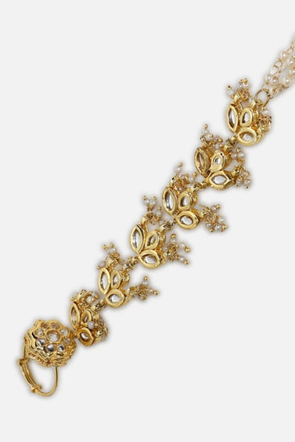 Embellished Gold Plated Hathphool 