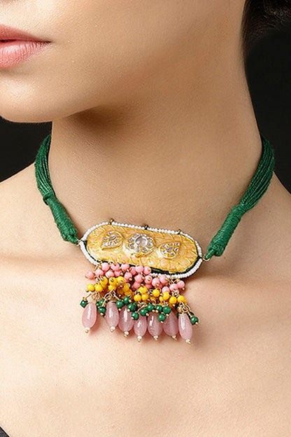 Bagh-e-Zamurd Embellished Pendant Necklace 
