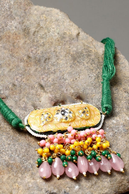 Bagh-e-Zamurd Embellished Pendant Necklace 