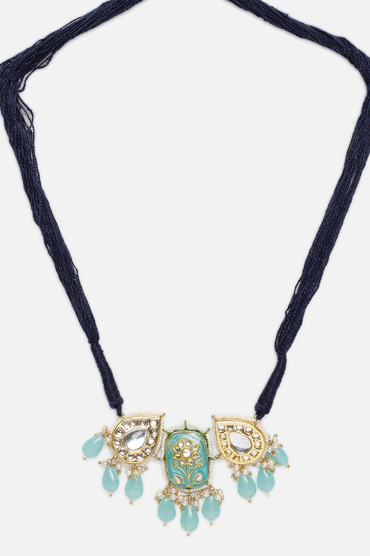 Geometric Kundan Pearl Choker 