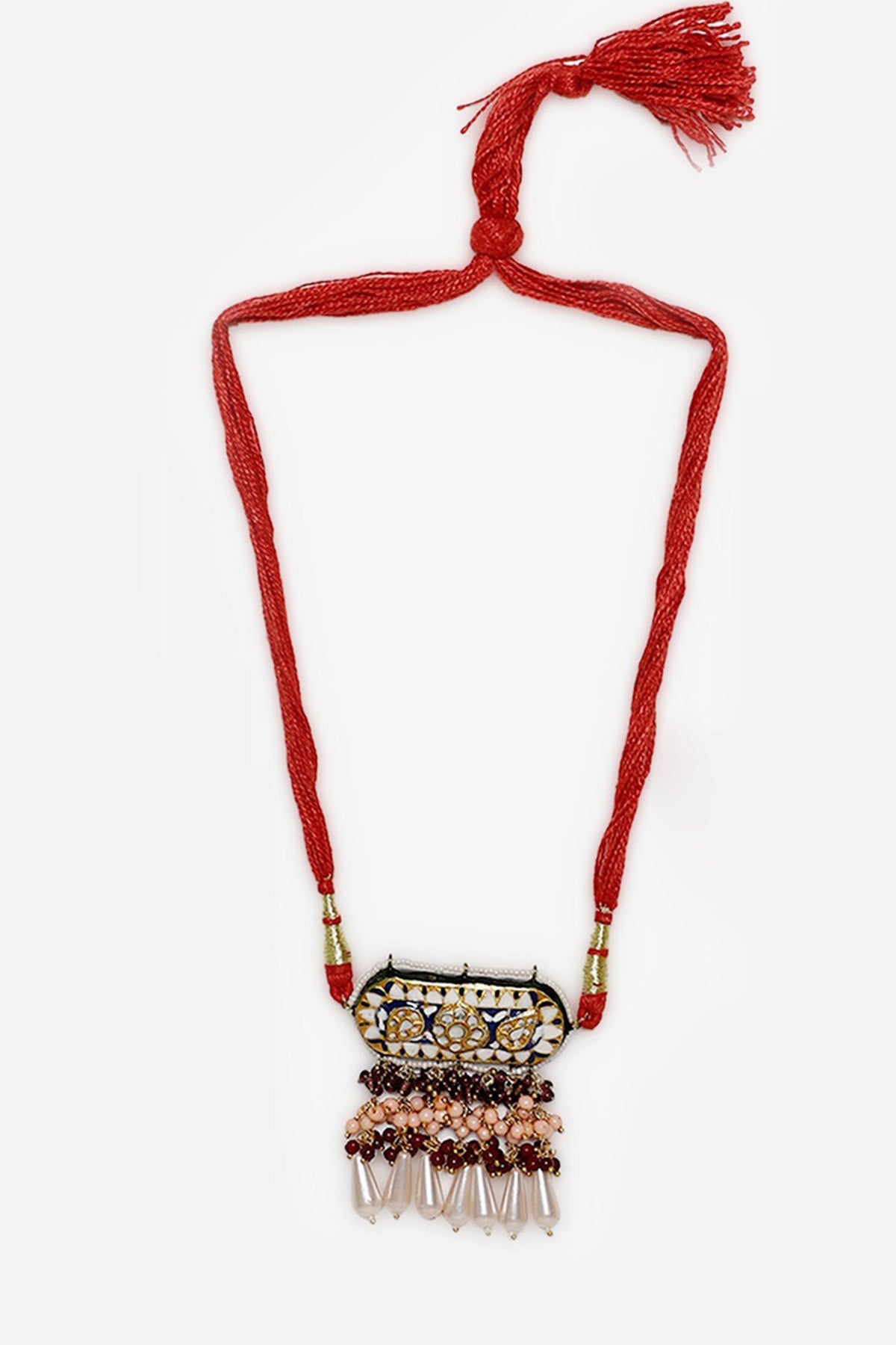 Embellished Necklace with Geometric Motifs 