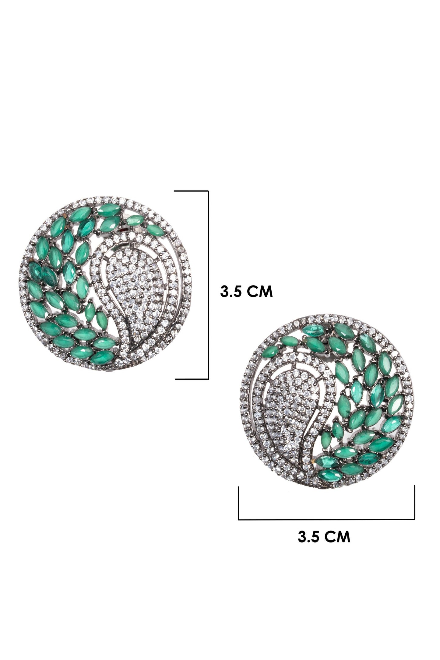 Forest Glow Circular Stud Earrings 