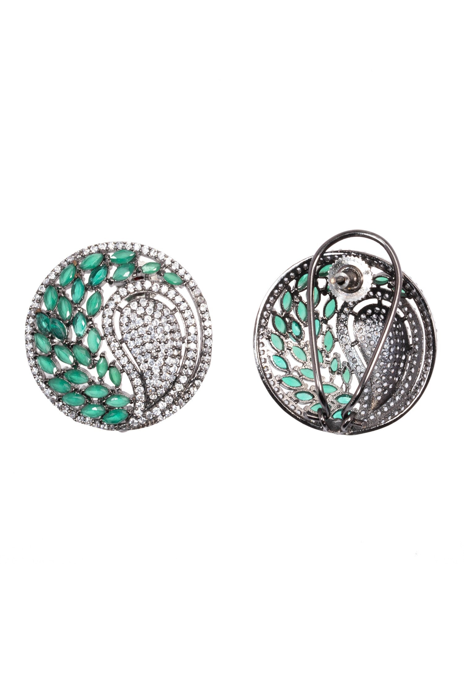 Forest Glow Circular Stud Earrings 