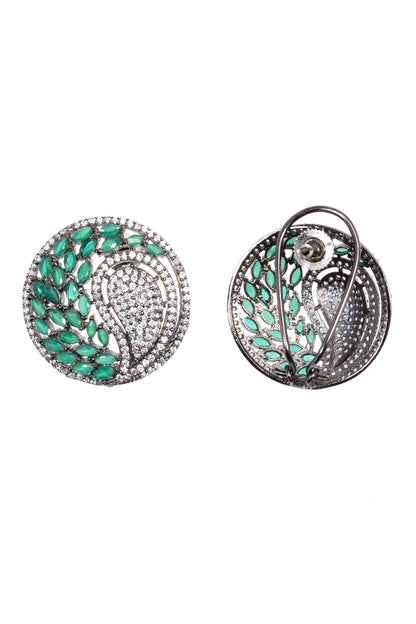 Forest Glow Circular Stud Earrings 