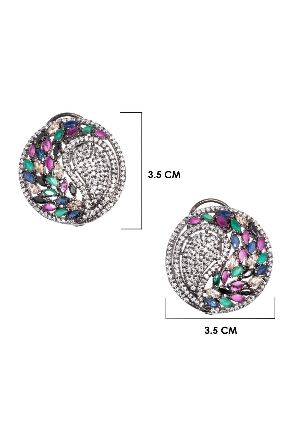 Forest Mossy Circular Stud Earrings 