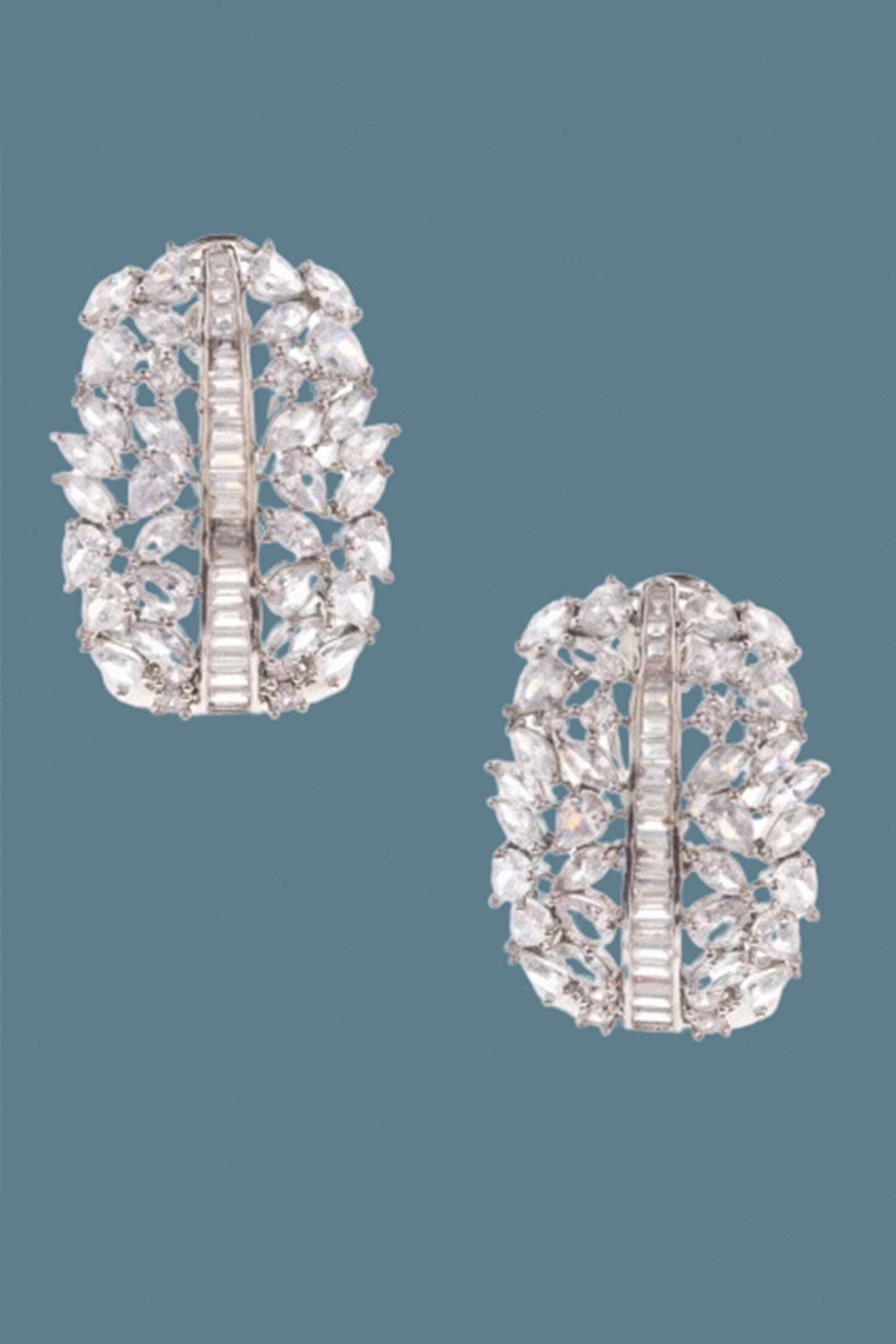 Queens Cascade Diamond Studded Hoops 