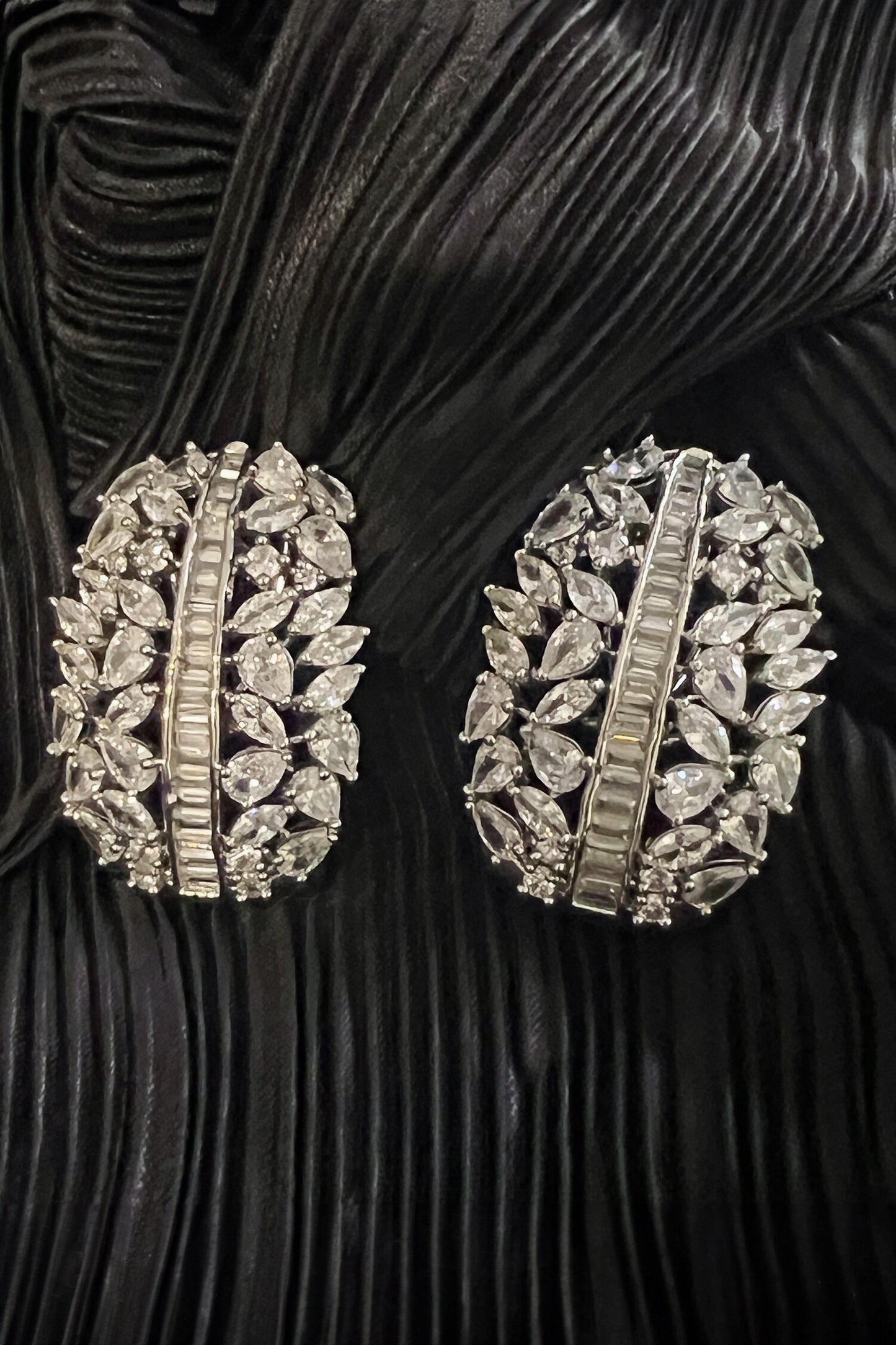 Queens Cascade Diamond Studded Hoops 