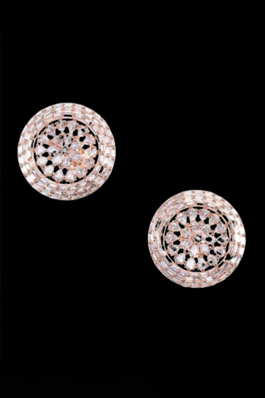 Rose Gold Diamond Studded Earrings 
