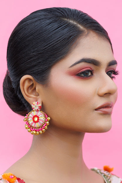 Bloom Embroidered Choker & Earrings Set 