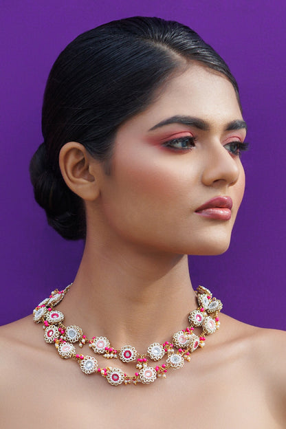 Multi Color Bloom Vine Necklace Set 