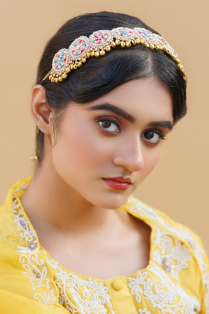 Floral Resham Ghungroo Mathapatti 