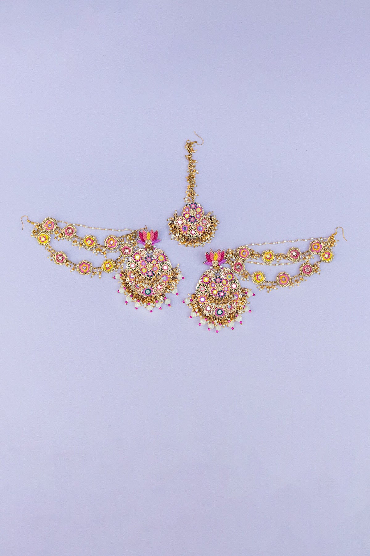 Embroidered Maangtikka & Earring Set 