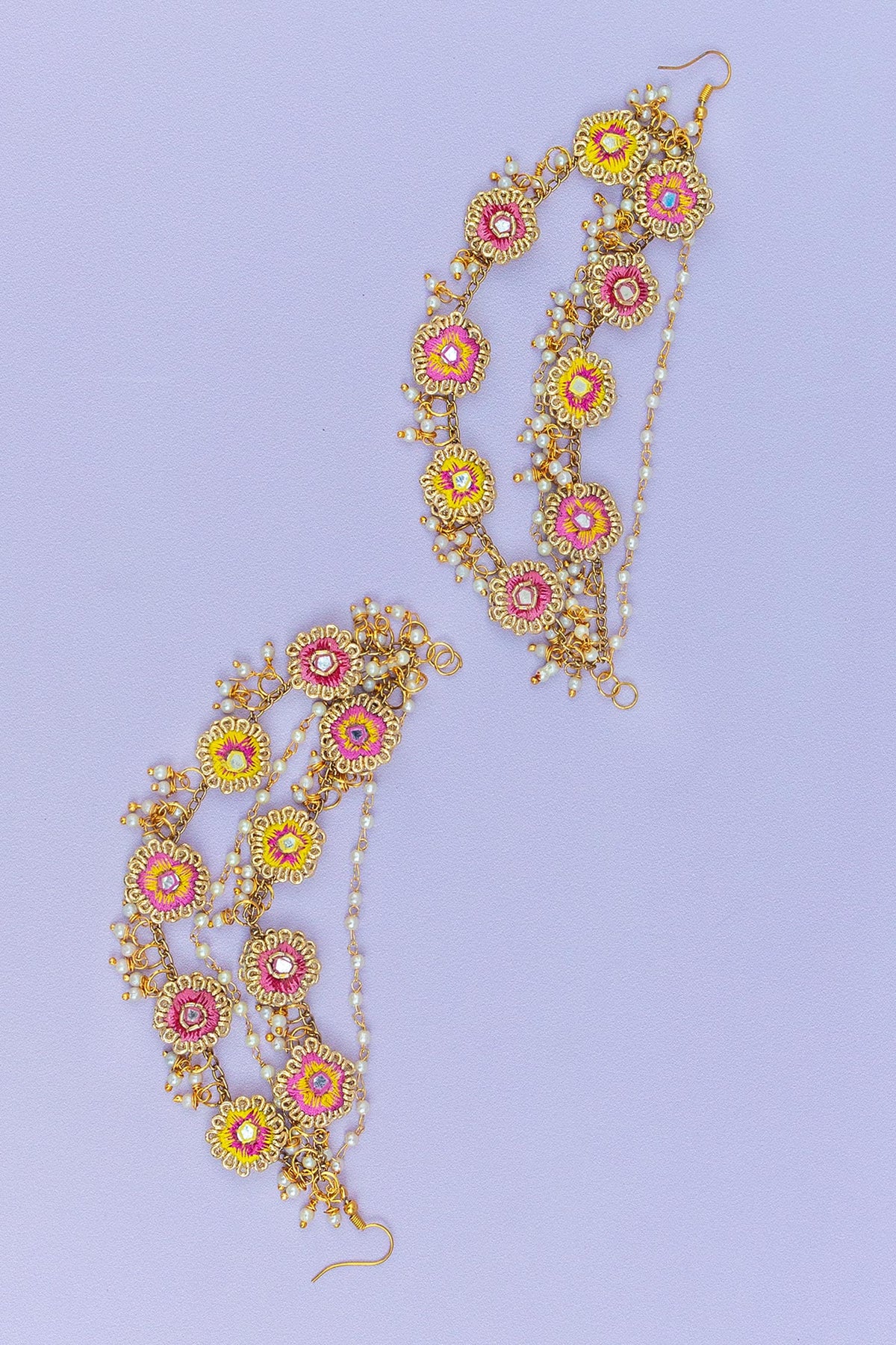 Embroidered Maangtikka & Earring Set 